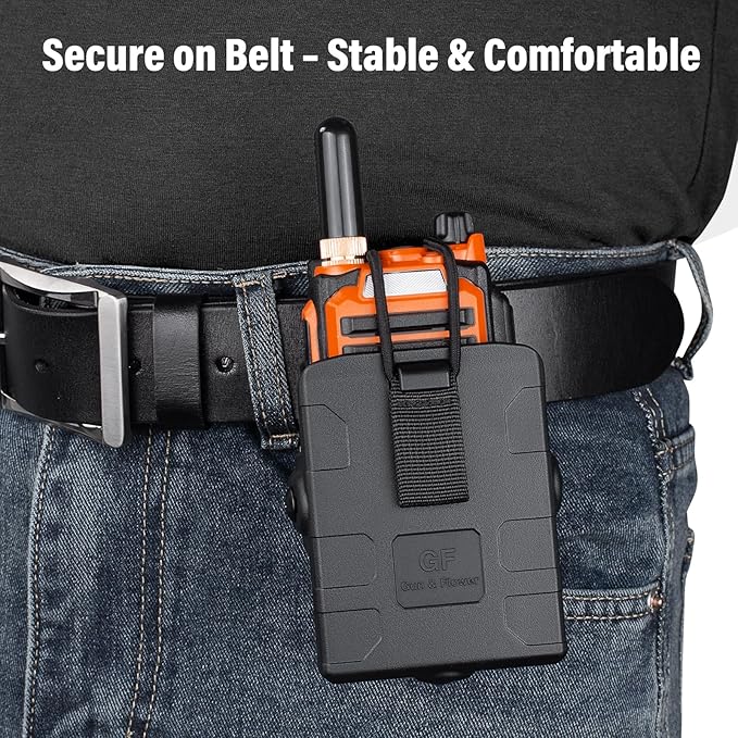 Universal Radio Holster with Belt Clip Compatible with Motorola APX6000 XTS5000 XTS2500, Kenwood TK-2000, Hytera PD700 PD782, Hard Shell Two-Way Radio Holder for 1.5–2'' Belts, Adjustable Fit