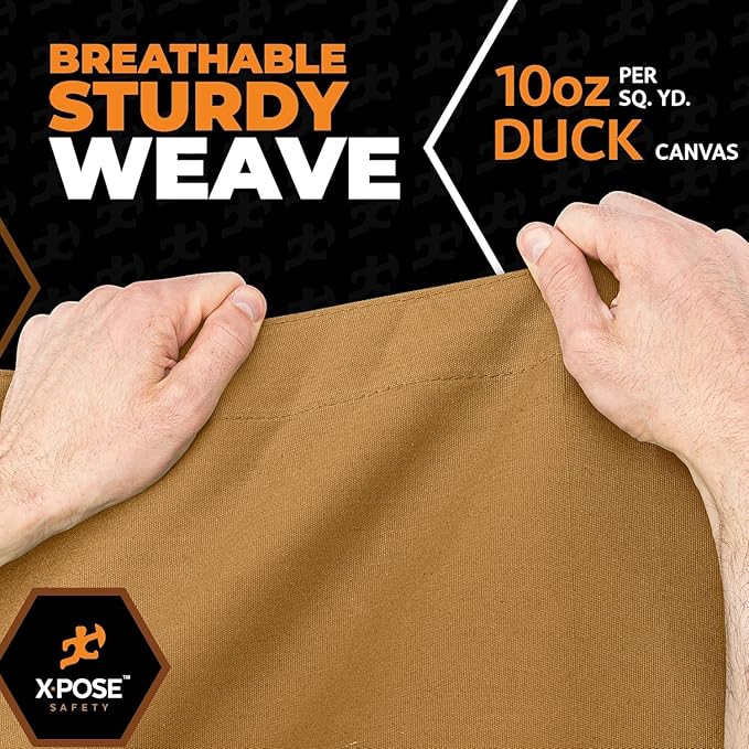 Xpose Safety Canvas Tarp - 10oz Tan Canvas Tarps Heavy Duty Water Resistant with Brass Grommets- Multipurpose Outdoor Tarpaulin for Camping, Canopy, Trailer, Equipment Cover 8' x 16' (2 Pack)