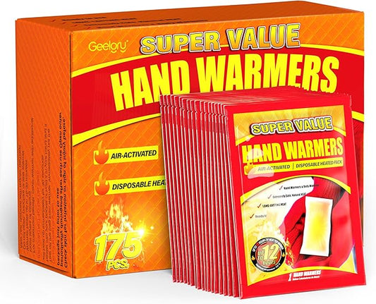 Hand Warmers Disposable 10/30/55/90/175/125/240/375/500/700Pcs, Long-Lasting Up to 12 Hours for Warm Body, Safe Portable Hand Warmers for Hand & Foot, Heater for Camping, Fishing, Winter