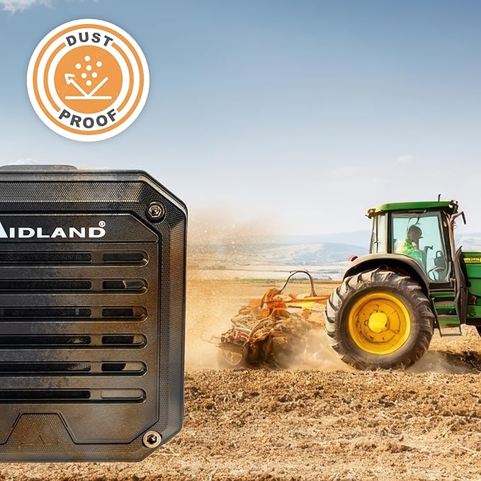 Midland- SPK200 Heavy-Duty 20W Amplified External Speaker - AI Noise Cancellation 180 Degrees Swivel Base for CB and MXT Radios 8-OHM Sound System 3.5mm Audio Plug - Waterproof Design