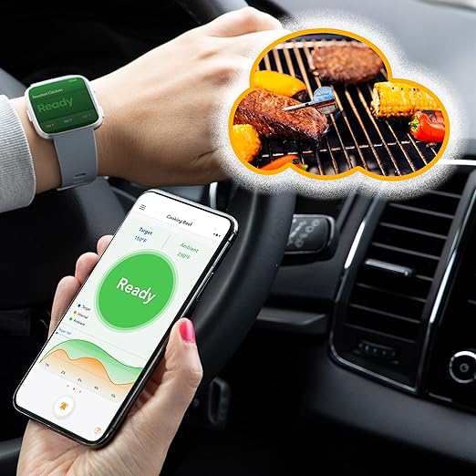 ChefsTemp ProTemp 2 Plus Needle Probe Wireless Meat Thermometer with Temperature Controller Unlimited Range Bluetooth & WiFi Enabled Smart Cooking Grilling Smoker BBQ Oven Kitchen (Stand + 1 Probe)