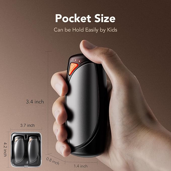 Hand Warmers Rechargeable 2 Packs, Double Sided Heating with AI Charging Case, 14000mAh Electric Hand Warmer Ultra Long Battery Life, Portable Heater Gifts for Christmas,Camping,Hunting