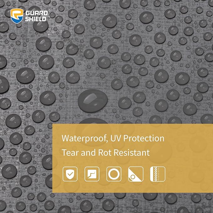 GUARD SHIELD Heavy Duty Tarp Waterproof 20x40 Feet Grey Large Outdoor Tarps Cover 12mil