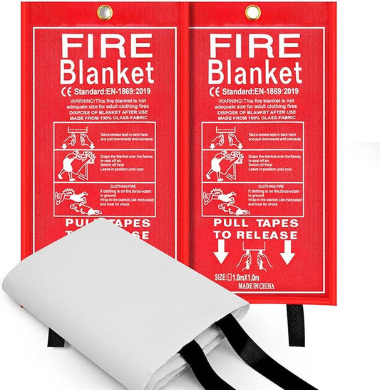 FJNATINH Fire Blankets Emergency for Home - 1 Pack 40' x 40' Fiberglass Blanket for Kitchen and Home (2)