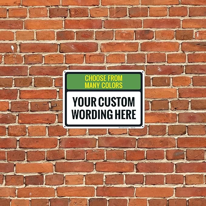 Custom Personalized Signs For Home, Office, Business, Delivery, Decor, Indoor/Outdoor Use Black Border Sign, 10x14 Aluminum Inches, Rust Free .040 Aluminum, Fade Resistant, Made in USA