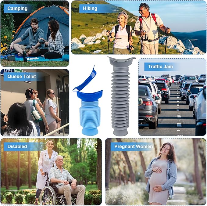 Pee Bottles for Men, Collapsible Urine Bottle 750ML, Portable Urinal for Women, Emergency Urinal Spill Proof Pocket Toilet for Car, Travel Urinals Potty for Camping, Traffic Jam, Road Trips, Hiking