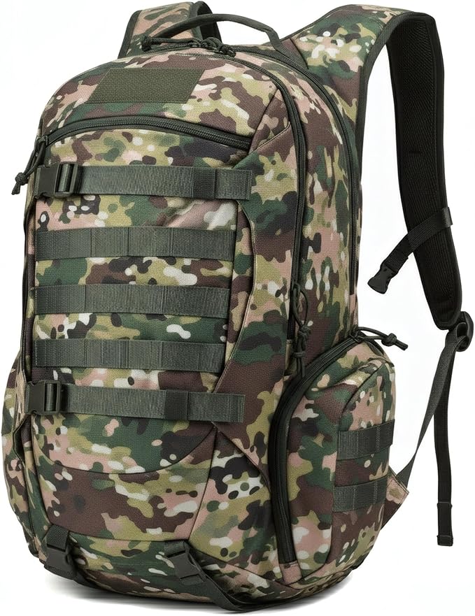 35L Tactical Backpack for Men, MOLLE Military Bug Out Bag, Waterproof Rucksack for Hiking with Hydration Port CP