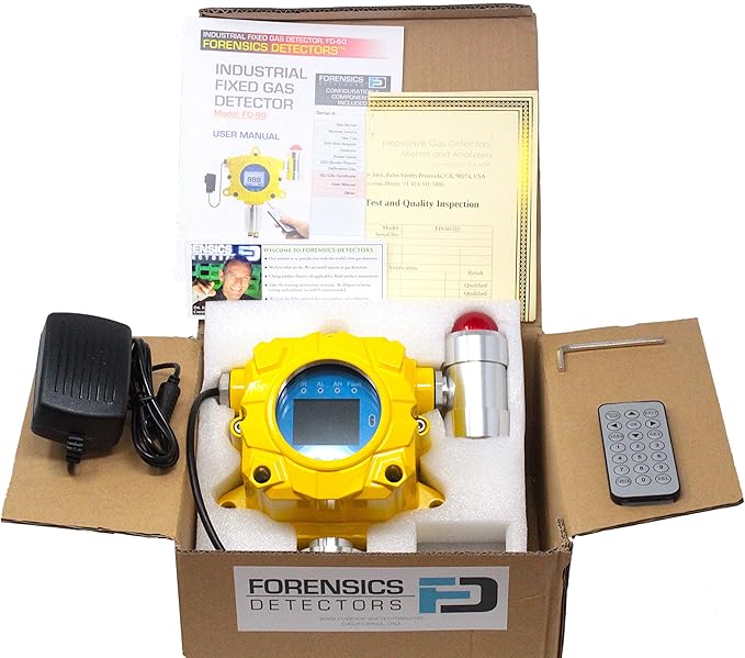 Oxygen Detector by Forensics | Industrial Wall Mount | Continuous Monitoring | USA NIST Traceable Calibration | Explosion Proof | Sound & Light Alarms | Relay Output | 0-30% O2 |