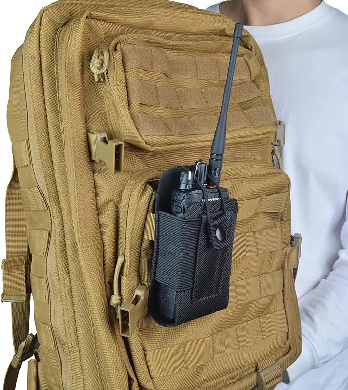 TWAYRDIO Molle Radio Holster Holder Pouch for Tactical Vest Duty Belt, Universal Two Way Radio Case for Baofeng Yaesu Icom Motorola Kenwood Quansheng Handhelds Walkie Talkies