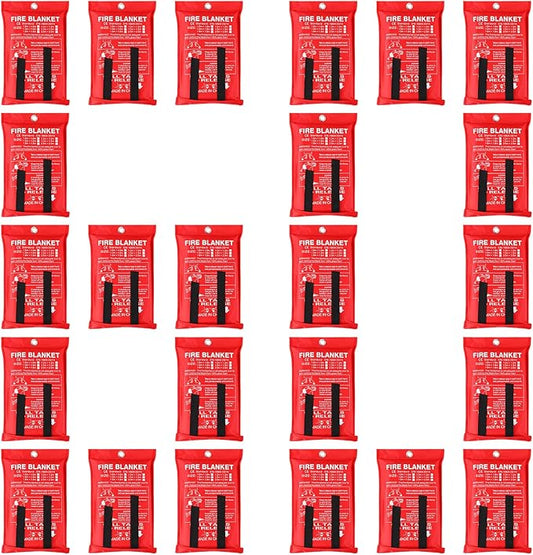 Macarrie 60 Pack Fire Blankets 39” x 39” Fire Blanket Emergency for Home and Kitchen Extinguisher Blankets Fiberglass Suppression Blanket Safety Fireproof Survival for Car Office Warehouse (Red)
