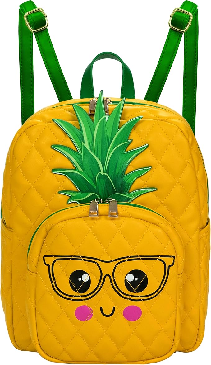 Kawaii Pineapple Backpack Purse | Women and Kids Fashion Backpack Purse | Faux Leather