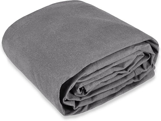 WHITEDUCK 12'x14' Canvas Tarp 18 oz/37 Mil Heavy Duty Waterproof UV Resistant, Rustproof Grommets, Industrial & Commercial Use Cloth Tarp (Finished Size: 11'6"x13'6", Grey)