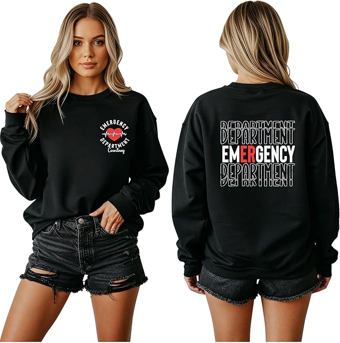 Personalized Emergency Department Sweatshirt, ER Nurse Shirt with Name, Medical Staff Sweater, Hospital Team Crewneck, Nursing Gift for Healthcare Workers, Healthcare Workers Matching Apparel GIft