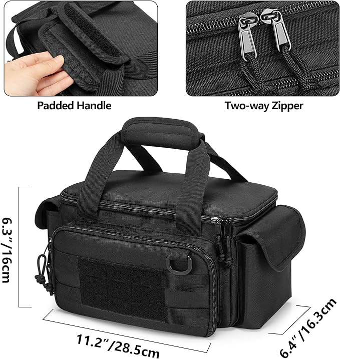 Small Tool Bag with Anti-friction and Thick Padded Bottom, Tool Storage Organizer for Men, Tactical Bag, Range Bag, Multi-functional Work Tote for Repairman, Electrician, Carpenters, Handyman