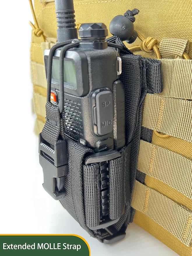 Tactical MOLLE Radio Pouch Holster - Universal Fit for Duty Belt & Vest, Adjustable for Most Walkie Talkies