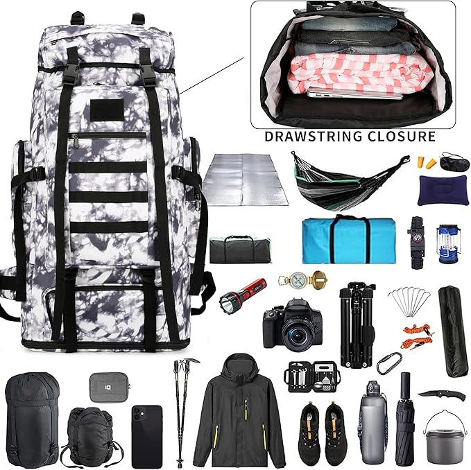 Hiking Backpack for Men 70L/100L Camping Backpack Military Rucksack Molle 3 Days Assault Pack for Climbing