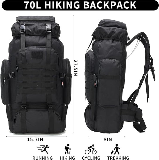 Hiking Backpack for Men 70L/100L Camping Backpack Military Rucksack Molle 3 Days Assault Pack for Climbing