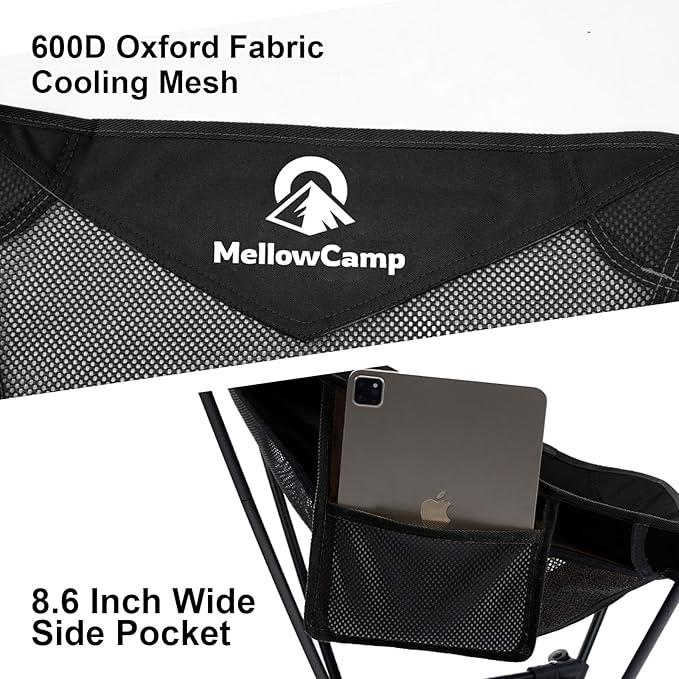 MellowCamp Camping Chair, Ultralight Folding Backpacking Hiking Chair, Compact Portable for Hiking, Camping, Backpacking, Beach, Roadtrip (Dark Night)