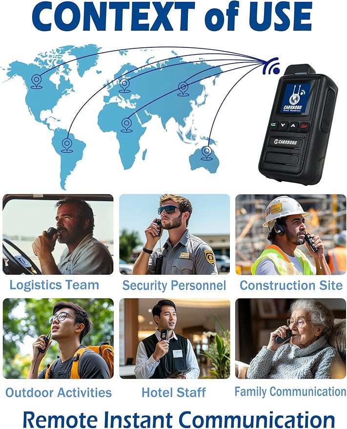 X13 Nationwide Lifetime Free LTE Walkie Talkies Unlimited Range 4G Two Way Radios Long Range Global POC with SIM Cards（2 Pack）
