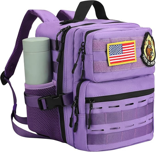 9L Mini Tactical Backpack for Men Women,Small Military Tactical Backpack for Sport,Gym,Hiking,Travel,Camping (Purple)