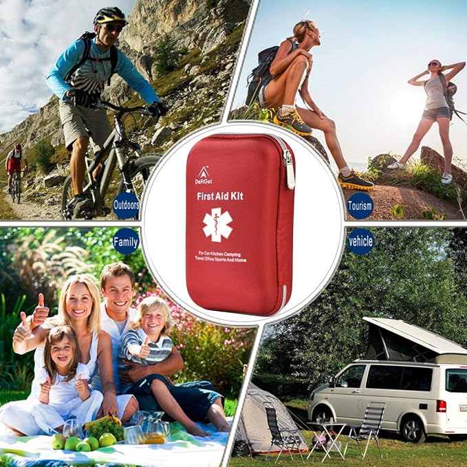 deftget 163 Pieces First Aid Kit Waterproof IFAK Molle System Portable Essential Injuries Medical Emergency equipment Survival kits for Car Kitchen Camping Travel Office Sports Home