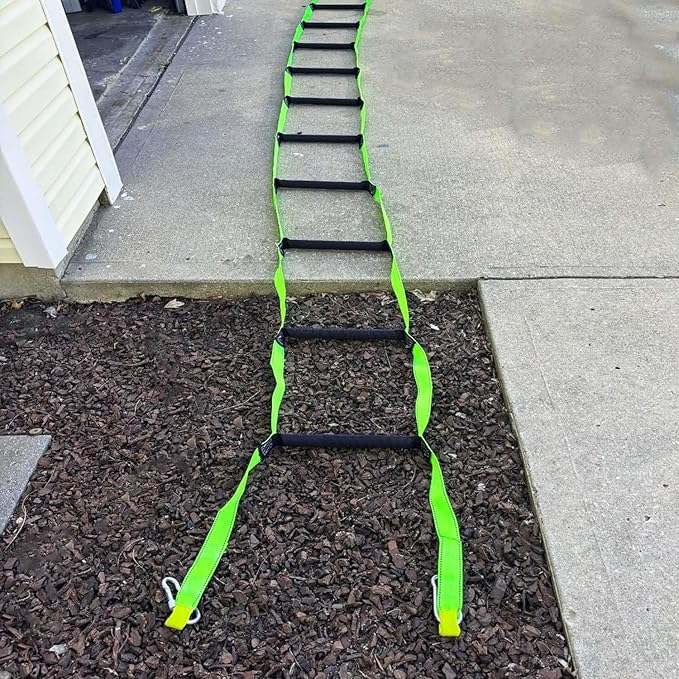 Fire Escape Ladder, 32.8 Feet Emergency Fire Ladder, 3-5 Story Homes Reusable Safety Rope Ladders for Kids and Adults