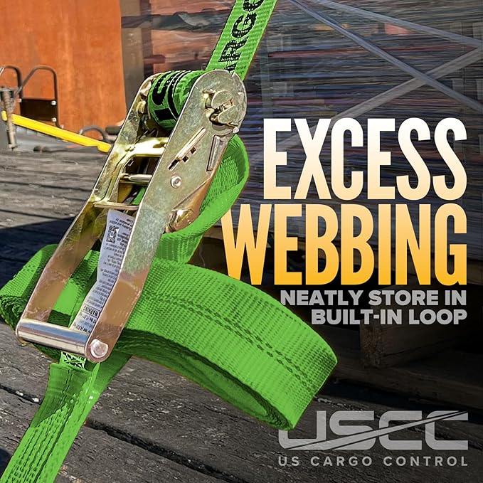 US Cargo Control Wire Hook Ratchet Straps 2 Inch x 12 Foot (2-Pack), 10,000 LBS Break Strength, Ratchet Straps Heavy Duty with Double J Hooks, Green Cargo Tie Downs for Flatbed Trailers and Trucks