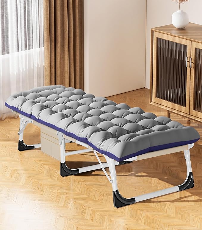 ABORON Heavy-Duty Folding Guest Bed for Adults, 500lb Capacity, Portable Extra Cot with 1230D Double Layer, Ideal for Indoor Guest Stays & Temporary Home Use