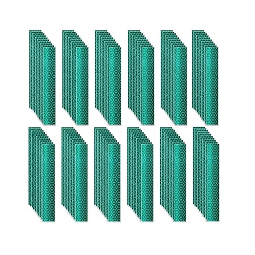 Green Reflective Stickers 1 inch X 6 inch, Outdoor Waterproof High Visibility Warning Safety Adhesive Reflector Tape (120 Pcs)