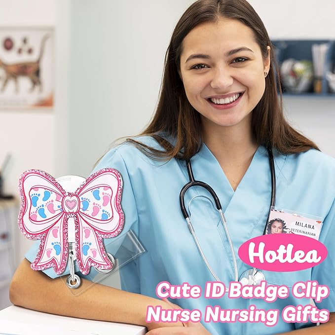 Labor & Delivery Badge Reel with Alligator Clip Funny ID Badge Holders Cute RN LPN CNA MA PCT Badge Buddy Nursing Medical Students Nurse Accessories for Work