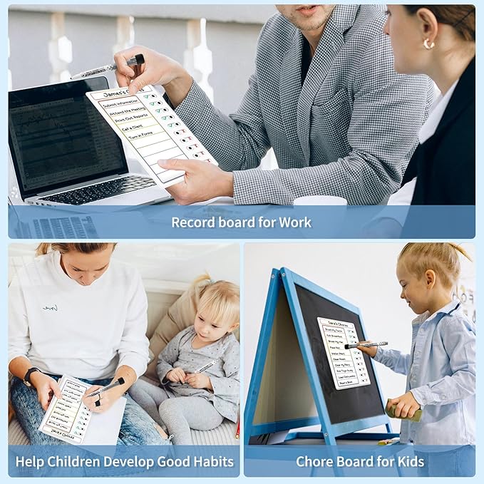 2 Pcs Chore Chart: Dry Erase My Chores Slider Chart, Magnetic Visual Schedule for Fridge, Daily Checklist - ADHD Tools: To Do List and Routine Chart for Multiple Kids (Rainbow 2-Pack)