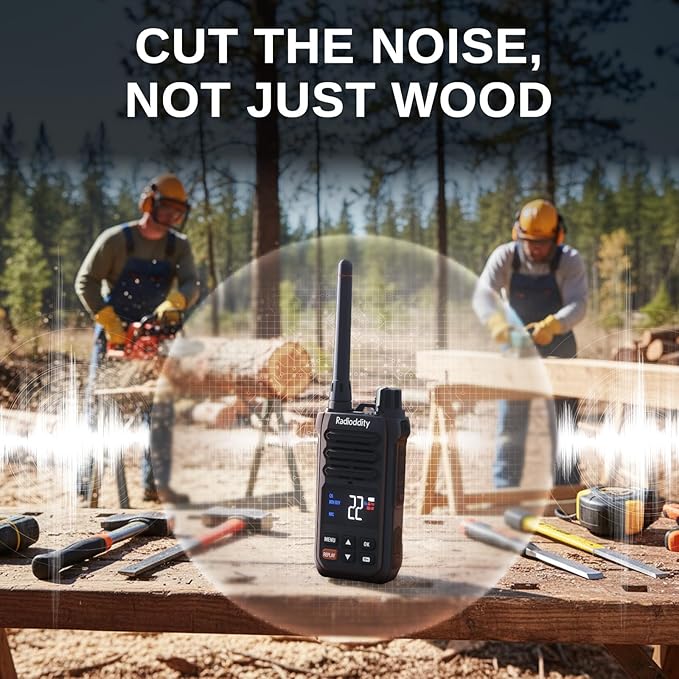 Radioddity X1 Walkie Talkies Long Range, IP67 Waterproof Heavy Duty FRS Two Way Radios with Noise Reduction, Recording, NOAA Scan & Alert, VOX, SOS, 2500mAh USB-C for Outdoor Job Site, 4 Pack