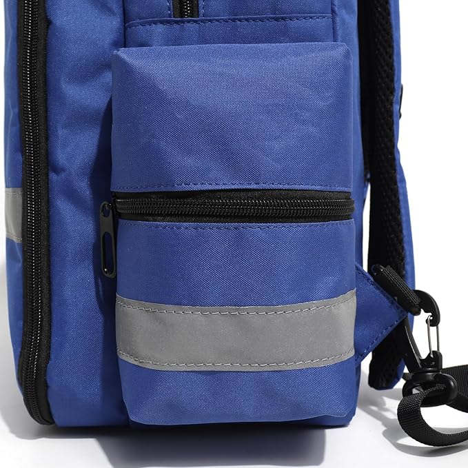 First Aid Backpack - Empty First Responder Bag for Trauma Medical Kit - Safety Backpack - Paramedic Bag - Blue