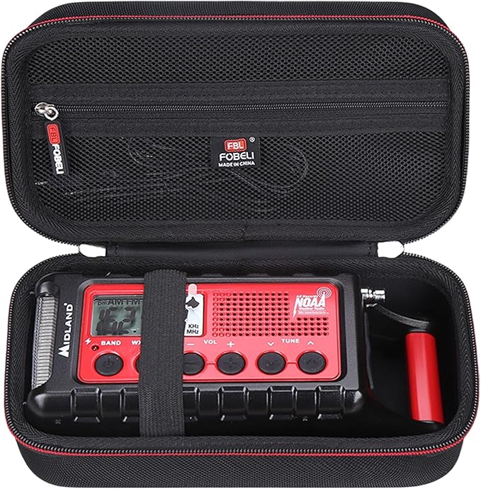 FBLFOBELI Hard EVA Storage Case Compatible with Midland ER310/ER310PRO/ER210 /ER300/ER50 Emergency Crank Weather AM/FM Radio, Portable Travel Container Bag (Case Only) (Black)