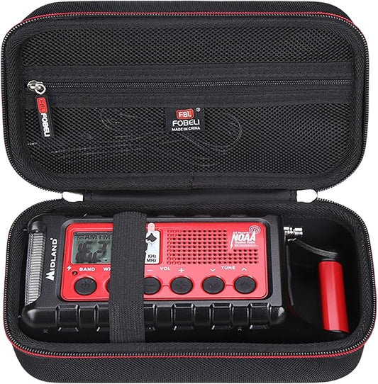 FBLFOBELI Hard EVA Storage Case Compatible with Midland ER310/ER310PRO/ER210 /ER300/ER50 Emergency Crank Weather AM/FM Radio, Portable Travel Container Bag (Case Only) (Black)