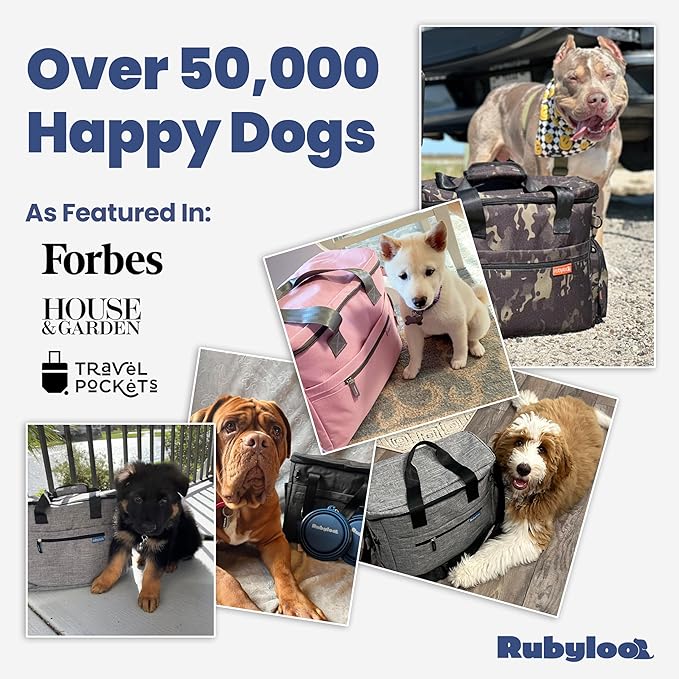 The Original Doggy Bag™- Dog Travel Bag for Supplies - Ultimate Gift for Dog Moms & Dads, Doggy Lovers & Pet Owners for Christmas- Includes 2 BPA-Free Travel Bowls and 2 Food Containers: Lt. Pink
