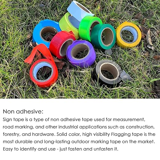 4 Pack Orange-Red Flagging Tape, Non-Adhesive Plastic Ribbon Neon Marking Roll, 1"*800ft, Marking Tape for Tree Marking, Hunting, Boundaries and Hazardous Areas,Trail Marking