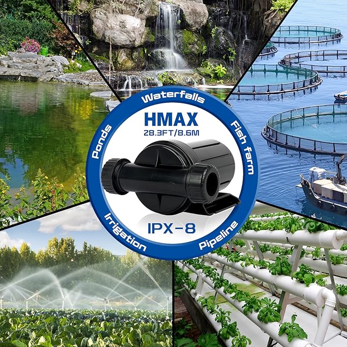 WaterRebirth (PA3000, 2600GPH) High Flow Submersible Water Pump-Home/Inline Water Pump-Submersible Pump-Water Transfer Pump-Aquarium Pump