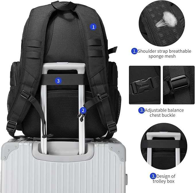 Wotony Military tactical backpack, backpack for men black small tactical assault bag