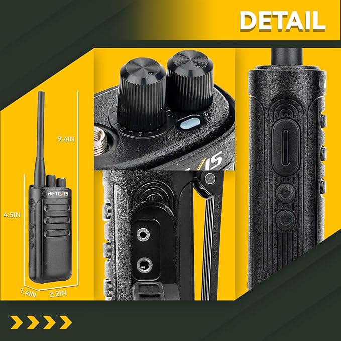 Retevis RB85 2 Way Radios Long Range,Noise Cancelling High Power Walkie Talkies for Adults,16CH 2000mAh Battery,Professional Two Way Radios for Commercial Use School Security (6 Pack)