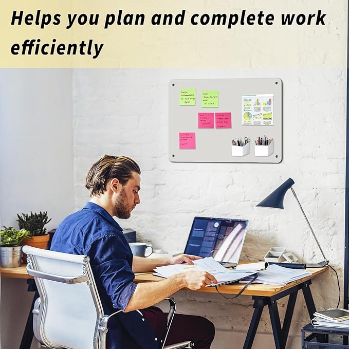 2Pack Magnetic Board 17.5" x 11.4" Magnet Bulletin Board is Suitable for displaying Notes, Photos,Magnetic Letters,Suitable for Walls, refrigerators, cabinets, etc