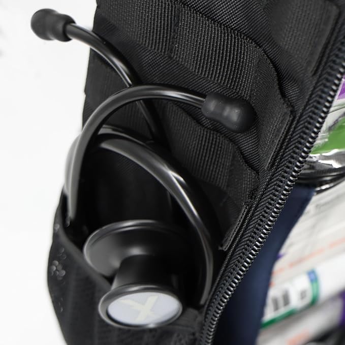 Lightning X Fully Stocked TacMed First Responder Trauma Medical Backpack EMT Kit | MB45-SKF | w/Professional First Aid Emergency Supplies (Black w/Hydration Bladder)