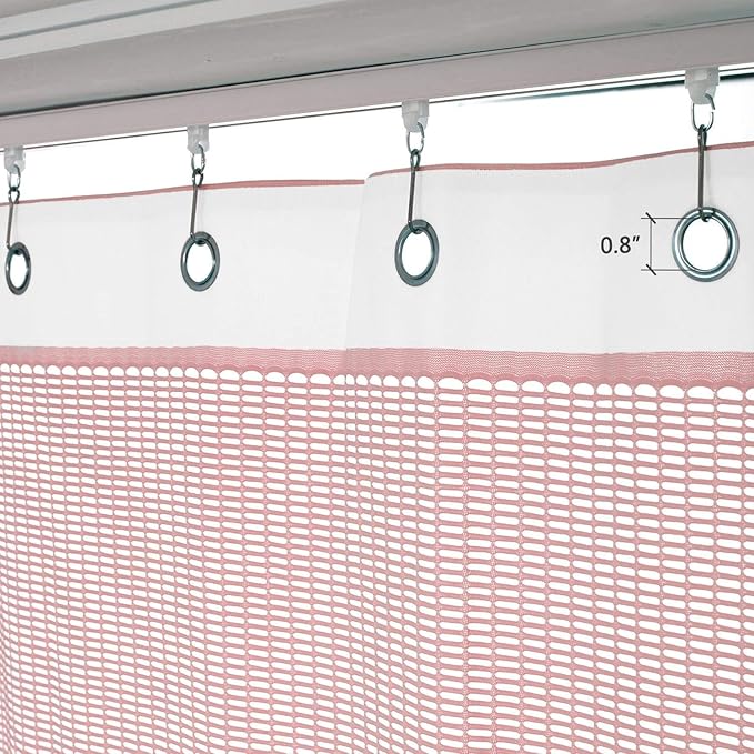Macochico 12ft Wide x 7ft Tall Hospital Curtains Nickel Grommet Clinic SPA Curtains Hanging for Hospital Medical Clinic SPA Lab Pink Cubicle Curtain Room Divider (1 Panel)