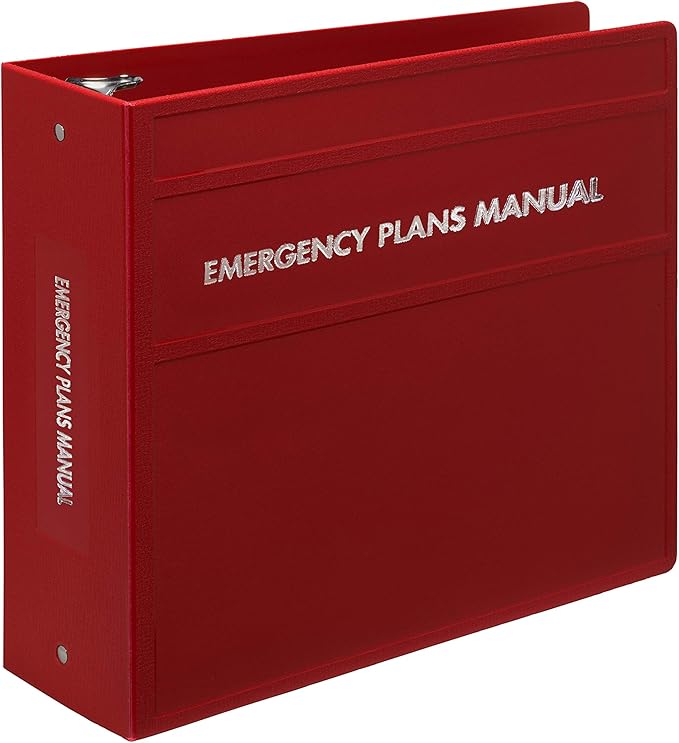 Carstens 4-Inch Heavy Duty Emergency Plans Round Ring Binder – Side Opening, Brick Red, Durable Plastic Covers, No-Gap Rings, No Pockets, Holds 600 US Letter Sheets, Made in USA (1891-3R)