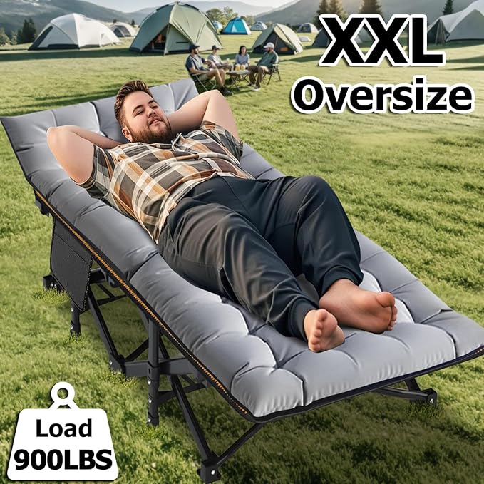 ABORON Heavy-Duty Folding Guest Bed for Adults, 500lb Capacity, Portable Extra Cot with 1211D Double Layer, Ideal for Indoor Guest Stays & Temporary Home Use