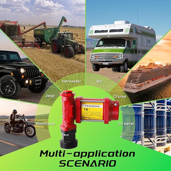 12V Fuel Transfer Pump w/Manual Nozzle, 10 GPM High Flow DC Diesel Transfer Pump, Gas Heavy Duty Transfer Pump with Filter for Gasoline, Diesel, Kerosene, Biodiesel and More