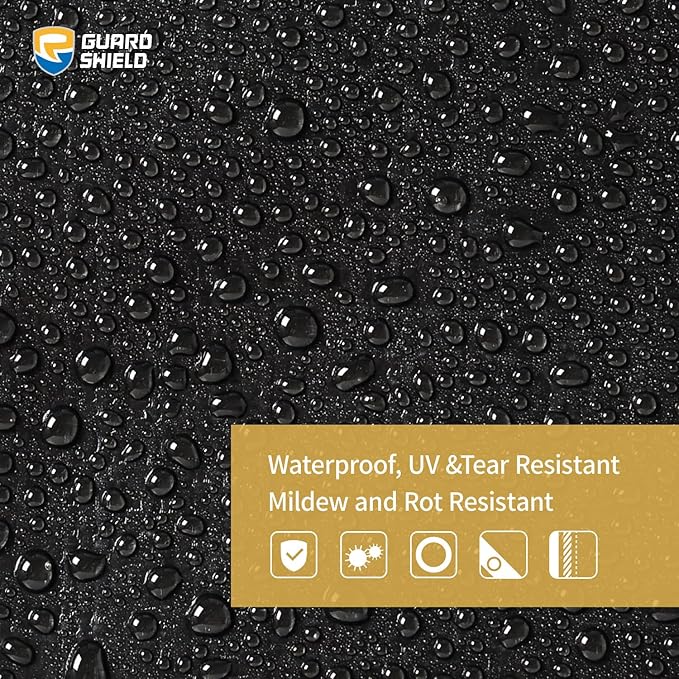 GUARD SHIELD Super Heavy Duty Black/Silver Ploy Tarp Cover 16x20 Feet Waterproof Tarps 16mil Thick UV and Tear Resistant Tarpualin