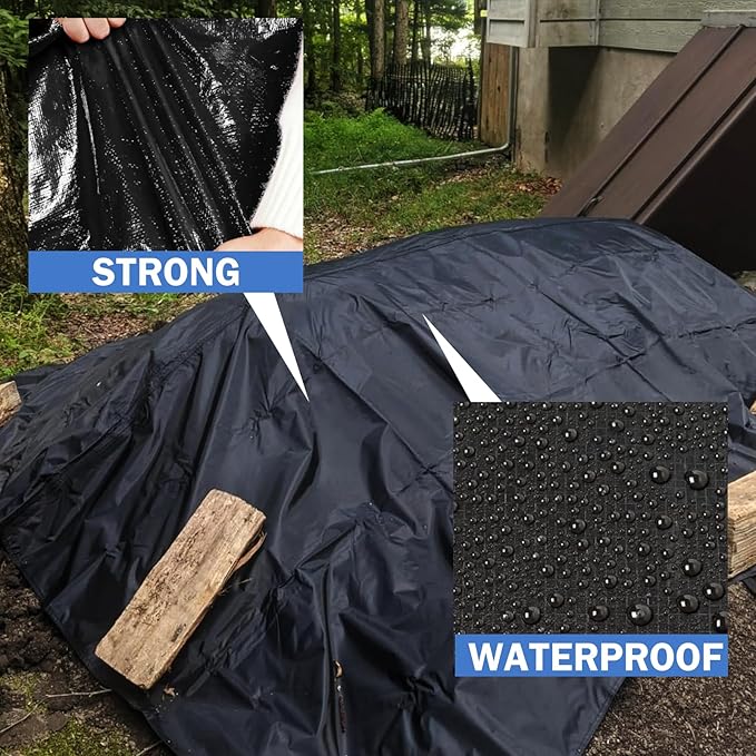 12x24FT Tarps Heavy Duty Waterproof,16 Mil Large Heavy Duty Tarps with Grommets Reinforced Edges,UV Resistant,Tear&Fade Resistant, Big Covers for Camping Patio Roof Boat Outdoors, Black