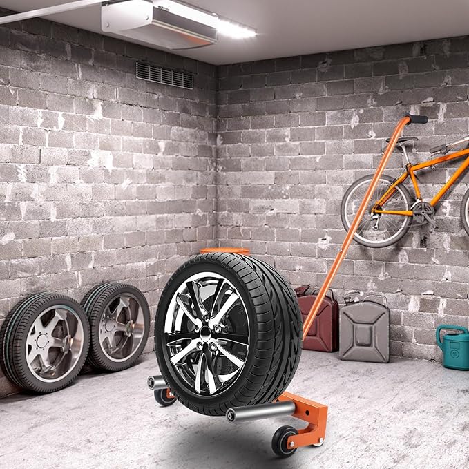 Heavy Duty Adjustable Tire Wheel Dolly, 350 LBS Capacity, Moving Tool for Automotive Repair Shops, Garages, and Tire Retail Outlets