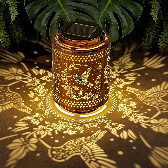 Hummingbird Solar Lanterns, Christmas Birthday Gifts for Mom, Grandma, Outdoor Waterproof Hanging Garden Decor for Patio, Yard